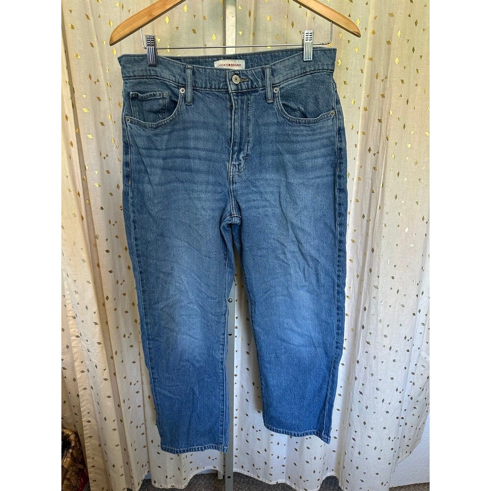 Lucky Brand Women's 90s Loose High Rise Crop Medium Wash Denim Jeans 8/29